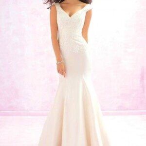 Madison James Ivory Floral Embroidered Wedding Gown